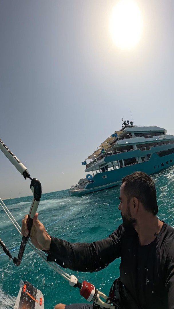 Rider sailing next to the Olympia