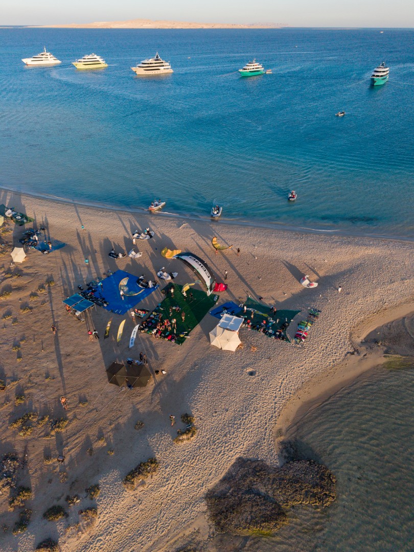 Beach camp seen from the air